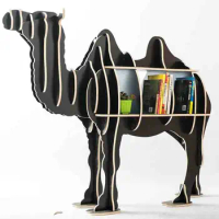 Modern Bookcase Display Storage Furniture for CD, Movies &amp;Books Animal Camel Display Bookrack Wooden Bookcase Shelves Desk Table