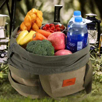 Dutch Oven Tote - Large Capacity Dutch Oven Carry Bag Outdoor Camping Barbecue Storage Bag Collapsible Canvas Carry Bag For Du