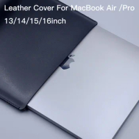 High quality Cover Case For Apple MacBook Air 2024 15inch M2 Pro13 14 16 leather Ultra-Thin Super Slim Sleeve Pouch Laptop Bag