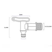 Black Plastic IBC Tank Tap Garden Irrigation Hose Connector Valve Aquarium Fish Tank Replacement Valve Water Control Switch