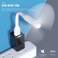 1PC Mini USB Fan Flexible Bendable Cooling Fan For Power Bank Laptop PC AC Charger Portable Hand Fan Computer Summer Gadget Fan