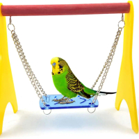 {DLGIFJIE} Acrylic Swing Chicken Toy With Hanging Chain Baby Chick Cage Stand Holder Bird Swing Outd