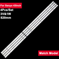 4pcs Led Backlight Strip For Sanyo 43inch K43C8003030T03086C9-REV1.2W 43CE1271D 43H80 32H2700 ZX43TF 43E8 43GM18F 43T8S CN430CN6