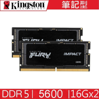 金士頓 Kingston FURY DDR5 5600 32G 16G*2 BEAST 筆記型超頻記憶體 KF556S40IBK2-32