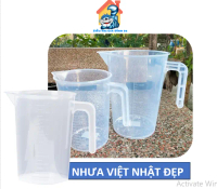 Ca đong định lượng pha chế dày dặn, chắn chắn có vạch chia dung tích 1, 2 lít nhựa Việt Nhật cao cấp