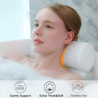 5D高彈護頸浴缸靠枕吸盤免安裝酒店通用泡澡靠墊浴缸枕頭