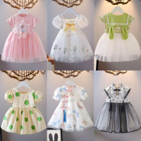 Girls' Dress Summer 2025 New Style Toddler Vest Dress Children's Mesh Princess Dress Summer Edition