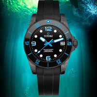 TITONI 梅花錶 海洋探索 SEASCOPER 天文台認證 陶瓷圈 潛水機械腕錶 42mm / 83600C-BL-256