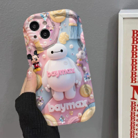 A Vibrant Phone Case Featuring Disney'S Baymax And Mickey Mouse, Compatible with for iphone Models 1