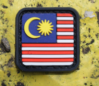 EDCMY Jalur Gemilang Malaysia Flag Ranger Eye PVC Patch RE 1\x1\" Velcro Hook & Loop"