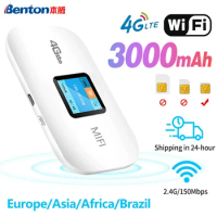 Benton 4G LTE WiFI Router Portable Unlock 4G Wireless Router with SIM Card Slot Outdoor Hotspot 150Mbps Pocket WiFi Repeater