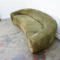 Sofa Lengkung Ruang Tamu Minimalis Mewah Rangka Jati