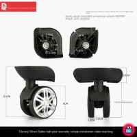 HANLUOKE W059 Luggage Compartment Wheel Mute Wheel Trolley Case Accessory Wheel Luggage Compartment Replacement Caster