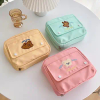 Korea Fashion Bear Cosmetic Cases Cute Student Pencil Bag Case Holder Large Capacity Home Storage Bag Pouch