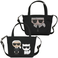 【KARL LAGERFELD 卡爾】帆布手提/斜背托特包（多款任選）