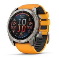 Garmin Fenix 8 51mm AMOLED Sapphire GPS 智慧手錶 AMOLED Graphite DLC Titanium with Spark Orange Silicone