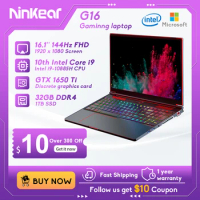 Ninkear G16 Gaming Laptop 16-Inch Intel Core I9-10885H Nvidia GTX1650Ti Notebook 144Hz 32GB+1TB SSD Windows 11 Gaming Notebook