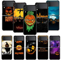 Phone Case For Samsung Galaxy Z Flip 5 Z Flip 4 Z Flip3 5G Shell for Galaxy Z Flip Hard Cover Happy Halloween Pumpkin Decor