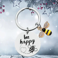 New Teacher's Day Keychain Pendant Honey Bee Key Chains Keyrings Teacher Appreciation Gift