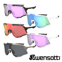 《Wensotti》運動太陽眼鏡/護目鏡 wi6971系列 可掛近視內鏡 鏡片可換 墨鏡 抗UV/路跑/單車/運動