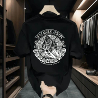 COD Atasan Putih Santai Kaos Lebar Pria Gaya Korea, Katun, Brand Trendi Amerika, Desain Mode Populer