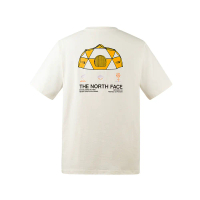北面米白色純棉品牌LOGO帳篷印花短袖T恤