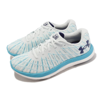 【UNDER ARMOUR】慢跑鞋 Charged Breeze 2 女鞋 白 藍 支撐 緩衝 運動鞋 路跑 UA(3026142101)