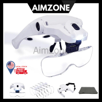 AimZone Reading Aid Glasses Headband Magnifier Magnifying Glass with LED Light Watch Jewelry Craft H
