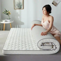 Latex Mattress Breathable Knitted Fabric Padded Mattress Bedroom Hotel Tatami Mattresses Collapsible Bed Mat Super Soft Cushion