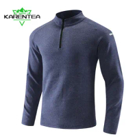 Karentea Men Compression Running T Shirt Fitness Tight Long Sleeve Sport Tshirt Training Jogging Shirts Gym Sportswear Quick Dry