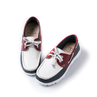 【ALAIN DELON】經典撞色真皮綁帶帆船鞋A75207(3色    咖啡色  白色 磚紅色)