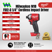 Milwaukee M18 FID2-0 Hex 1/4\ Inch FUEL Cordless Impact Driver Mesin Obeng Bor"