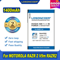 100% Original LOSONCOER BX40 BX41 1400mAh Battery For Motorola MOTO RAZR 2 RAZR2 U9 V8 Z8 RIZR ZN50 V9 V9M Battery