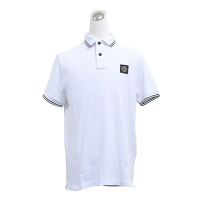 【Stone Island】Stone Island 石頭島男士棉質短袖Polo衫(白)