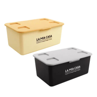 【GOOD LIFE 品好生活】La mia萬用附蓋收納盒（米色&amp;黑色）(日本直送 均一價)
