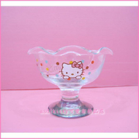 asdfkitty可愛家☆kitty彩色點點冰淇淋杯/玻璃杯-2002年絕版商品-日本正版
