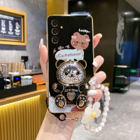 Ốp Điện Thoại, Cho Samsung A15, Có Giá Đỡ Gấu Phát Sáng, Vòng Tay Và Mạ, Ốp Lưng Mềm, Chống Vỡ, Bảo 