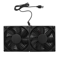 120Mm 5V USB Powered PC Router Dual Fans High Airflow Cooling Fan for Router Modem Receiver