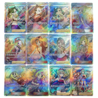 Diy Self Made 12Pcs/set Pokemon Japanese Version Trainer Flash Cards Lillie Marnie Collection Card Female Character Card