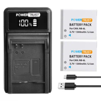NB-6LH /NB-6L Battery and Smart Fast Charger for Canon Powershot S120 SX510 HS SX280/SX500 is SX700 D20 S90 ELPH 500 SX270 SX240