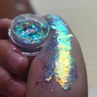 Dazzling Aurora Rainbow Multichrome Eyeshadow Flakes/Gold Green Color Shift Opal chameleon Multi Flakes