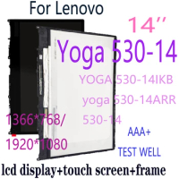 Genuine 14.0 inch HD LCD Display FOR LENOVO YOGA 530-14IKB yoga 530-14ARR 530-14 LCD Touch Screen Digitizer Assembly Frame 81H9