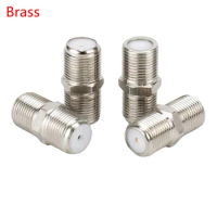 10-100Pcs Dual F Female To F Female Jack Connector RF Video Coaxial for TV-Tuner Antenna High-quality Fast Delivery Copper Brass