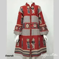 Tunik Ulos Lilyana JUMBO LD 125 LD 130 LD 135 LD 140| DRESS BUSUI FRIENDLY LD 140 Merah