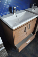 【麗室衛浴】日本INAX GL-2397V-TW 上崁臉盆+防水發泡板浴櫃 65cm