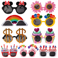 Trendy Funny Photo Birthday Glasses for Kids Creative Party Decoration Cake-Shaped Glasses