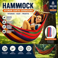 Tempat Tidur Gantung Hammock Pelangi Double Thick Canvas Hanging Swinging Bed Ayunan Kain Kanvas Teb