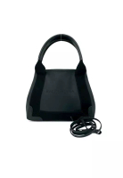 Balenciaga 二手 Balenciaga 小牛皮鏤空海軍藍 Cabas 手提包 XS