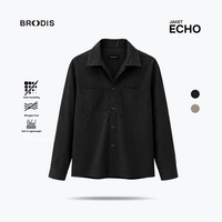 Broodis - Echo Shacket Jaket Kemeja Lengan Panjang - Black Khaki M