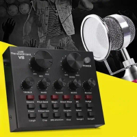 Live soundcard v8 mixer external sound card V8 audio microphone live singing